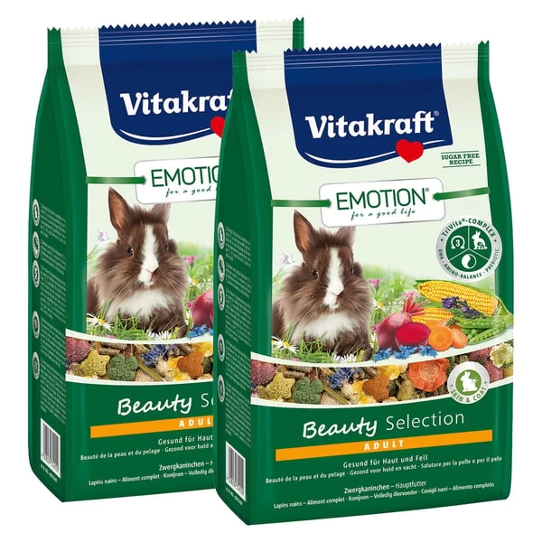 Vitakraft Emotion Beauty Selection Adult Zwergkaninchen 2x1,5kg 1 Vitakraft Emotion Beauty Selection Adult Zwergkaninchen 2x1,5kg