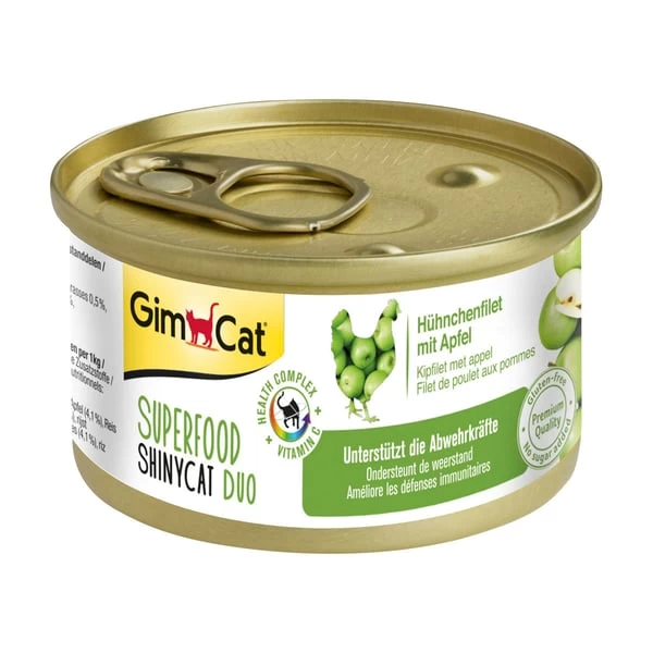 GimCat Superfood ShinyCat Duo Hühnchenfilet Mit Äpfeln 1 GimCat Superfood ShinyCat Duo Hühnchenfilet Mit Äpfeln