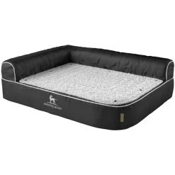 Knuffelwuff Orthopädisches Eck Hundebett Arizona Schwarz, Lehne Links