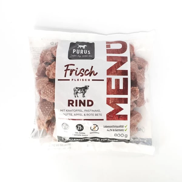 Purus Frischfleisch Menü Rind 1 Purus Frischfleisch Menü Rind