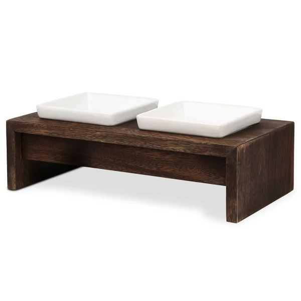 Replus Futterstation Meshidai Doppelnapf Walnuss 2 Replus Futterstation Meshidai Doppelnapf Walnuss – Bild 2