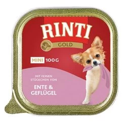 Rinti Gold Mini Feine Stückchen Mix 4 Sorten 48x100g -Haustierzubehör rinti gold mini mit feinen stueckchen ente gefluegel