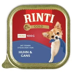 Rinti Gold Mini Feine Stückchen Mix 4 Sorten 48x100g -Haustierzubehör rinti gold mini mit feinen stueckchen huhn gans