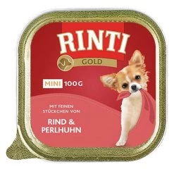 Rinti Gold Mini Feine Stückchen Mix 4 Sorten 48x100g -Haustierzubehör rinti gold mini mit feinen stueckchen rind perlhuhn