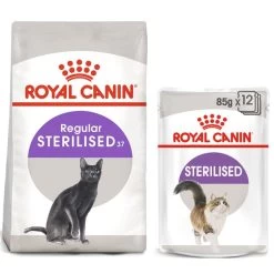 ROYAL CANIN STERILISED Trockenfutter 2kg + STERILISED Mousse 12x85g
