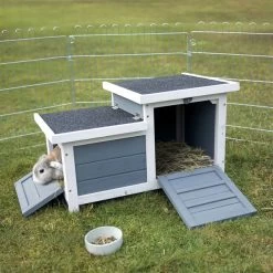 Trixie Natura Kleintierhaus Mit 2 Eingängen - Grau/weiß