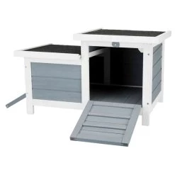 Trixie Natura Kleintierhaus Mit 2 Eingängen - Grau/weiß -Haustierzubehör trixie natura kleintierhaus mit 2 eingangen grau weiss 2