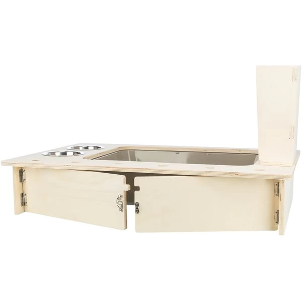 Trixie Futterstation Mit Näpfen Und Heuraufe Holz 4 Trixie Futterstation Mit Näpfen Und Heuraufe Holz – Bild 4