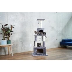 ZooRoyal Kratzbaum Mia 146cm Grau -Haustierzubehör zooroyal kratzbaum mia 146cm grau 3