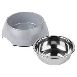 ZooRoyal Melamin-Napf M 350ml 2er Set 8 ZooRoyal Melamin-Napf M 350ml 2er Set -Haustierzubehör zooroyal napf grau m350ml 4